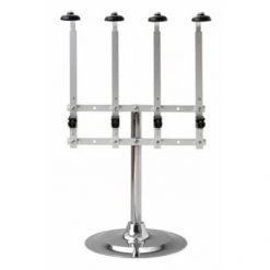 Beaumont Portable Pillar Stand 4 Bottle Silver RESTAURANT & BAR