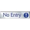 Mileta Signs & Products First Aid, Safety & Signage Door Sign Black/Silver No Entry 180x40mm