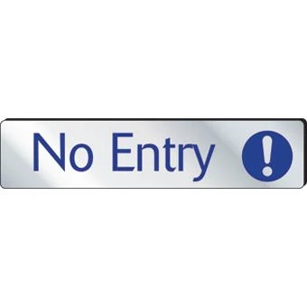 Mileta Signs & Products First Aid, Safety & Signage Door Sign Black/Silver No Entry 180x40mm 1 Mileta Signs & Products First Aid, Safety & Signage Door Sign Black/Silver No Entry 180x40mm
