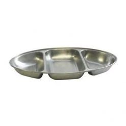 Zodiac Stainless Steel Oval Vegetable Dish (3 Division)