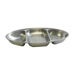 Neville Uk RESTAURANT & BAR Oval Divided Stainless Steel Vegetable Dish (2 Division)