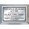 Mileta Signs & Products Sign Weights/Measures 35 Ml Silver Framed