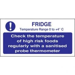 Mileta Signs & Products Signage Fridge Check Temp 100 X200 Mm First Aid, Safety & Signage