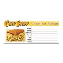 Mileta Signs & Products Opening Times Chip Shop 450X200mm RESTAURANT & BAR