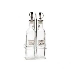 Neville Uk Glass Oil & Vinegar Bottle Set With Stand RESTAURANT & BAR