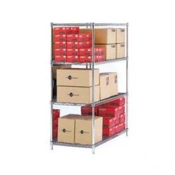 Neville Uk 4 Tier Chrome Shelving Unit - 72"X18"X72" - Chrome