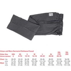 Denny's Le Chef Black / White Pinstripe Trousers DE79B Chefs Clothing