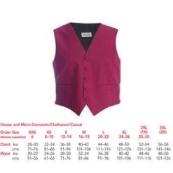Denny's Denny Claret / Wine Waistcoat Ds27G Chefs Clothing