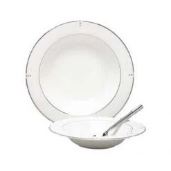 Elia International CROCKERY Elia Cubiq Rimmed Pasta Bowl, Fine Bone China