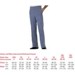 Denny's Chefs Clothing Denny Blue/White Check Long Leg Trousers - Small