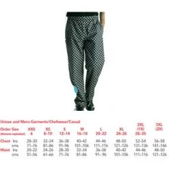 Denny's Chefs Clothing Denny Unisex Black/Grey Check Trousers Dc28B