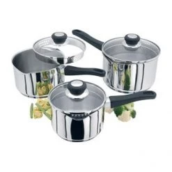 Horwood Vista Saucepan Set Draining 3 Piece