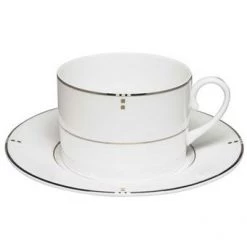 Elia International CROCKERY Elia Cubiq Stacking Tea Cup, Fine Bone China