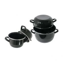 Contacto Cookware Mussel Pot Black Enamel 18 Cm Dia /1.0Kg