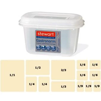 The Stewart Company Stewart Ninth Size (1/9) Gastronorm Food Storage Container 1 The Stewart Company Stewart Ninth Size (1/9) Gastronorm Food Storage Container