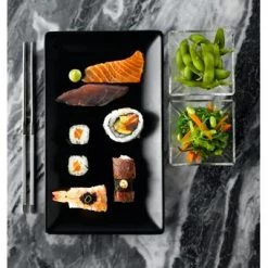 Neville Uk Luna Black Stoneware Rectangular Plate