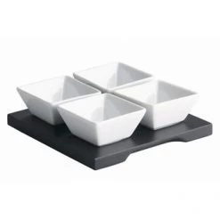 Neville Uk Luna Black Wood Dip Tray (15cm * 15cm) RESTAURANT & BAR