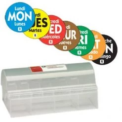 NCCO International Deli Tickets & Food Labels Kit- Dispenser+Rnd Label Mon-Sun(7) Remov