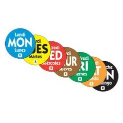 NCCO International Kit- Label Round 3/4 Mon-Sun(7) Remov Labels & Label Dispensers