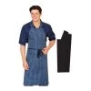 Denny's Chefs Clothing Bib Apron W/Pro Solid Black 35/39Inch