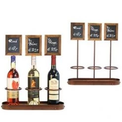 Neville Uk Triple Wine Bottle And Chalk Board Display