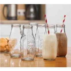 Eddingtons Glass Milk Bottle 11oz CUTLERY & GLASSWARE