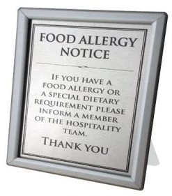 Mileta Signs & Products Food Allergy Notice A4/A5 Counter Top Framed