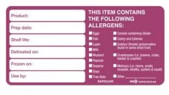 NCCO International Buffet Allergy Food Prep Label Per 500