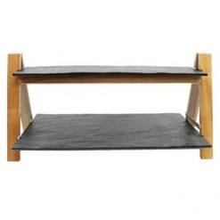 Tablecraft Buffet Frostone Folding Two Tier Riser (Acacia)