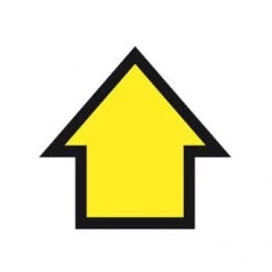 Hugh Jordan & Co Arrow Floor Sign 15 X 14cm Yellow/Black First Aid, Safety & Signage