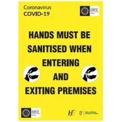 Hugh Jordan & Co Sanitiser Wall Label 21X15cm