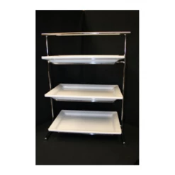 Sambonet Paderno Paderno 3 Tray Buffet Stand, Chrome Plated