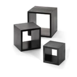 Tablecraft Riser Black Wood Set Of 3 Buffet