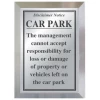 Mileta Signs & Products First Aid, Safety & Signage Signage Car Park Disclaimer Silver/Black