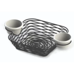 Tablecraft Artisan Square Basket With 2 Ramekins RESTAURANT & BAR